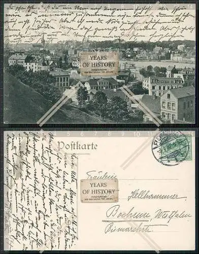 AK Flensburg Schleswig Holstein Blick vom Ballastberg 1907 gelaufen