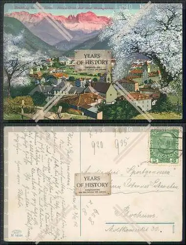 AK Gries Bozen Bolzano Rosengarten Südtirol Frühling alles blüht 1914 gel.