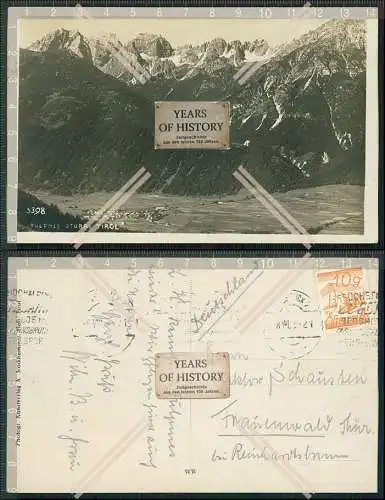 Foto AK Fulpmes Stubaital Tirol Panorama Ortschaft Tal Gebirgswand 1925 gel.