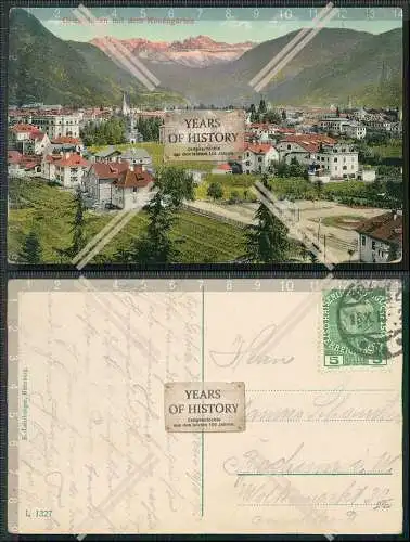 AK Gries Bozen Bolzano Südtirol Stadtansicht mit Rosengarten 1913 gelaufen