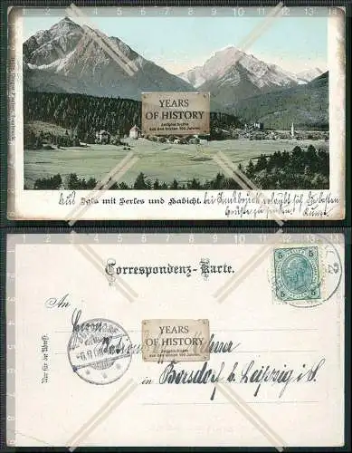 AK Igls Tirol mit Serles und Habicht Österreich 1906 gelaufen