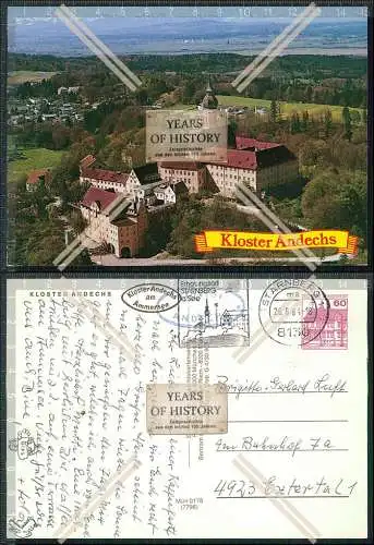 AK Kloster Andechs am Ammersee Luftbild Fliegeraufnahme Karte gelaufen