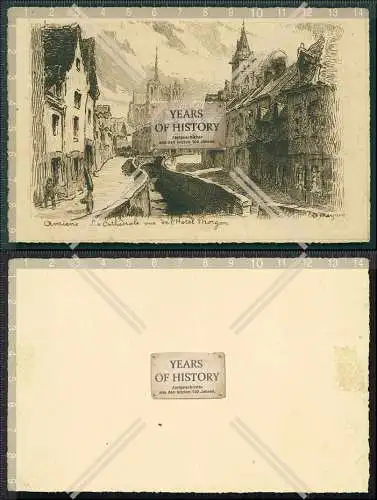 Orig. AK Amiens Frankreich Federzeichnung Radierung von Mayeur 1914