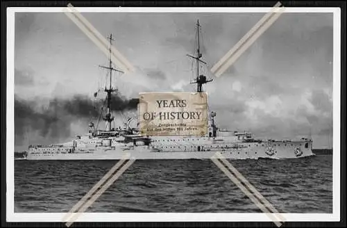 Foto SMS S.M.S. Wettin 1901 Linienschiff der Kaiserlichen Marine