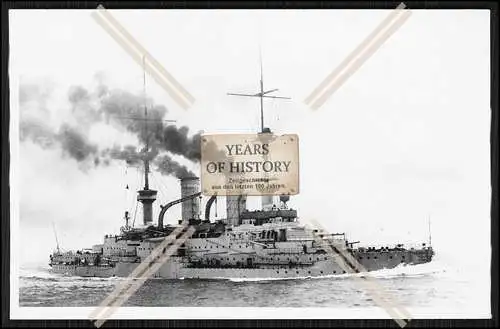 Foto SMS Mecklenburg 1901 Linienschiff volle Fahrt Kaiserlichen Marine