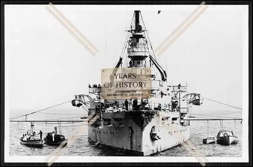 Foto SMS Lothringen 1904 Linienschiff mit Bote Kaiserlichen Marine