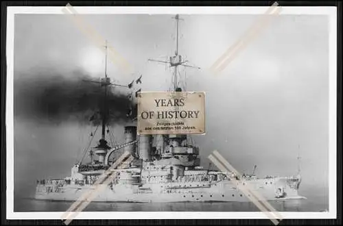 Foto SMS Preußen 1903 Linienschiff bei ruhiger See Kaiserlichen Marine