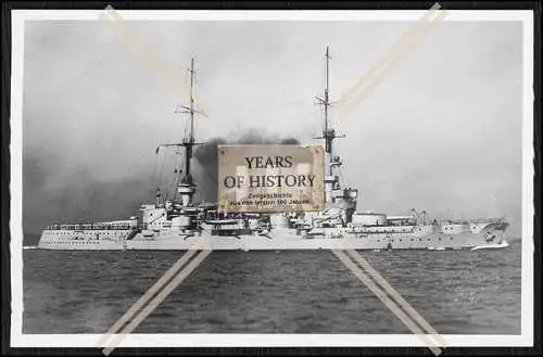 Foto SMS Braunschweig 1902 Linienschiff der Kaiserlichen Marine rauchende Schor