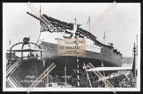 Foto SMS Hannover 1905 Linienschiff Taufe Stapellauf Kaiserlichen Marine