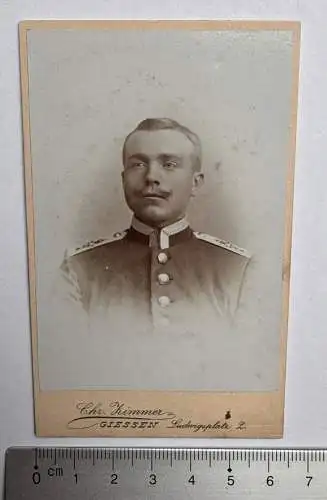 CDV Foto - Soldat in Uniform Portrait - Atelier Gießen in Hessen Chr. Zimmer