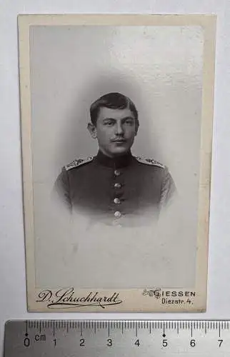 CDV Foto - Soldat in Uniform Portrait - Atelier Gießen in Hessen