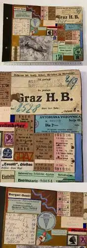 Fahrscheine Zug und Eintritskarten 1930-45 Staatsgrenze Salzburg Graz Slowenien