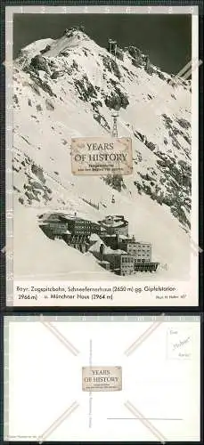 Foto AK Schneefernerhaus Zugspitze Zugspitzbahn Münchner Haus im Schnee