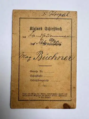 Kleines Schießbuch Max Büchner 1911