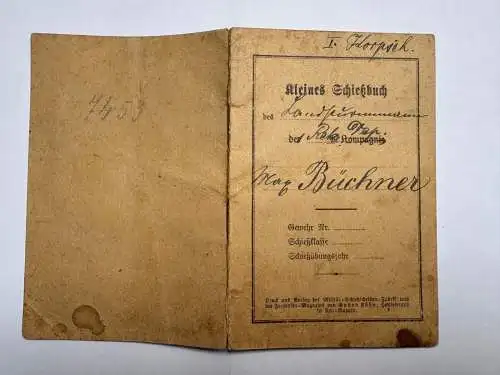 Kleines Schießbuch Max Büchner 1911