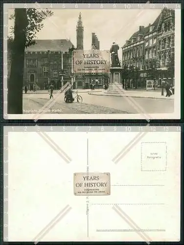 Foto AK Haarlem Nordholland Niederlande Groote Markt Fahrrad 1940