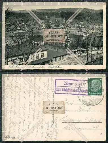 AK Pötzscha Wehlen Elbe Landpoststempel Naundorf Königstein 1937 Gasthof Baue