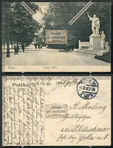 AK Berlin Tiergarten Siegesallee Statue 1915 Feldpost gelaufen