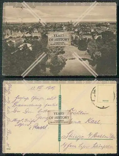 AK Braunschweig Panorama 1919 gelaufen