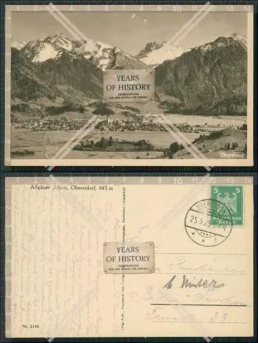 AK Oberstdorf Allgäuer Alpen Panorama mit Berge 1925 gelaufen