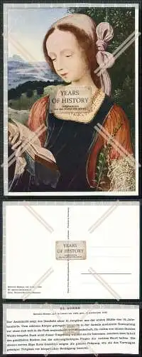 AK Heilige Agnes Ausschnitt Quentin Massys um 1466 - 1530 Köln Wallraf-Richart