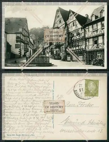 Foto AK Miltenberg Bayern Schnatterloch Brunnen Marktplatz 1932 gelaufen