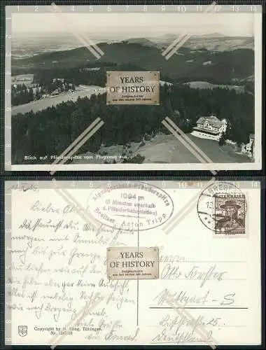 AK Bregenz Bodensee Fliegeraufnahme Luftbild Pfänder Hotel 1936 gel. Pfänders