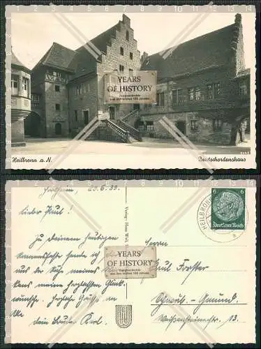Foto AK Heilbronn Baden Württemberg Deutschordenshaus 1939 gelaufen