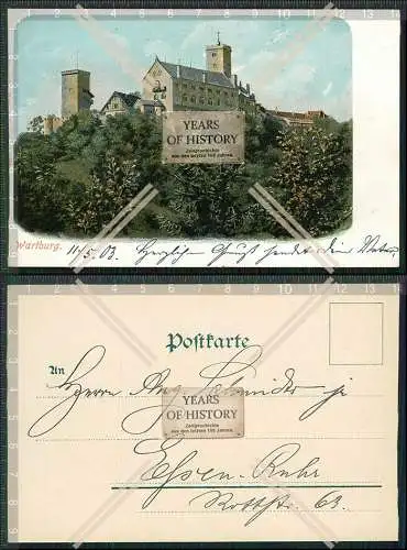 AK Litho Wartburg Eisenach Blick auf die Burg Berg 1898