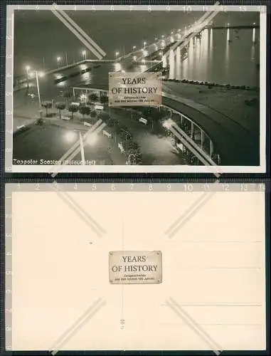 Foto AK Zoppot Sopot Danzig Seesteg bei Nacht beleuchtet 1938 