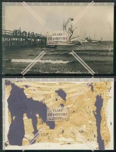 Foto AK Ostsee Segelboot Kleiner Ausflug Dampfer Seebrücke um 1920 Rückseite 