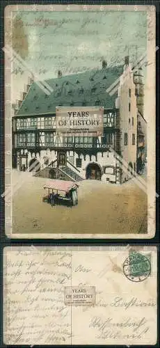 AK Hanau am Main Altstädter Rathaus mit Marktstand Schloß 1913 gelaufen