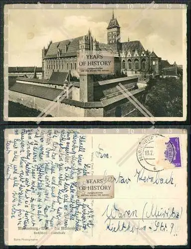 AK Malbork Marienburg Westpreußen Südostecke Hochschloss 1942 gelaufen