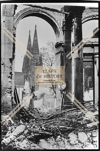 Foto Köln 1944-46 zerstört Häuser Gebäude Blick auf Dom