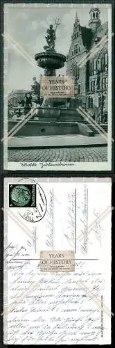 Orig. AK Wuppertal Elberfeld Jubiläumsbrunnen 1936 gelaufen