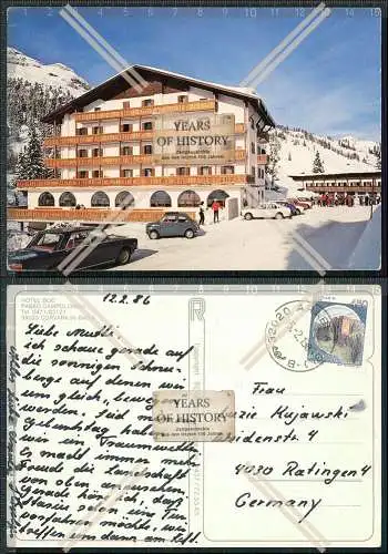 AK Passo Campolongo Südtirol Hotel Boe Winterlandschaft mit alten parkenden Au