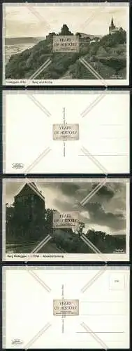 Foto AK 2x Nideggen in der Eifel Burg Kirche Abendstimmung 