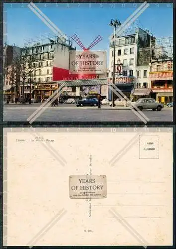 AK Paris Le Moulin Rouge Straßenpartie mit Blick auf Windmühle
