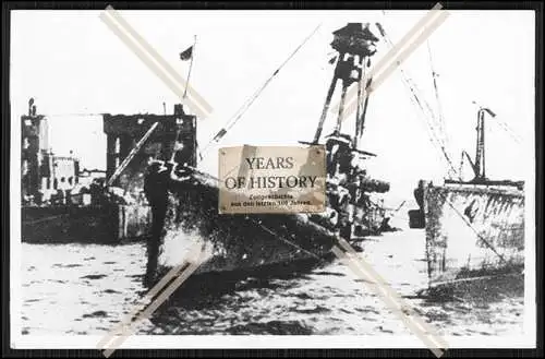 Foto SMS S.M.S. Hindenburg Großer Kreuzer 1919 sinkend Scapa Flow Kaiserliche 