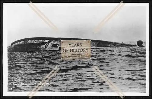 Foto SMS S.M.S. Sinkende gekentert Seydlitz Großer Kreuzer 1919 in Scapa Flow 