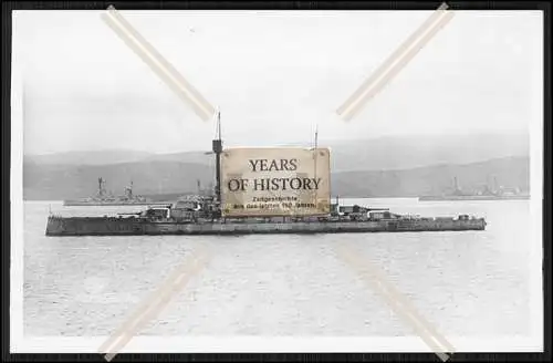 Foto SMS S.M.S. Kronprinz 1914 u.a. in Scapa Flow Linienschiffe Kaiserliche Mar