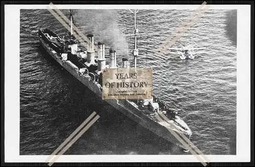 Foto SMS S.M.S. Breslau 1911 Kleiner Kreuzer Luftbild Fliegeraufnahme Kaiserlic