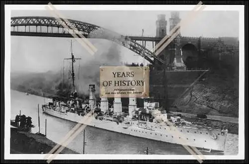 Foto SMS S.M.S. Stralsund 1911 Kleiner Kreuzer im Kaiser Wilhelm Kanal Kaiserli