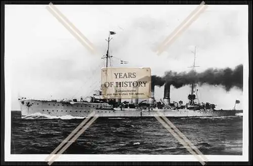 Foto SMS S.M.S. Rostock 1912 o. 1918 Kleiner Kreuzer der Kaiserlichen Marine