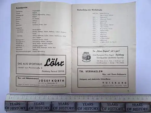 Duisburg Heft Internationales leichtathletisches Abend Sportfest 16. August 1939