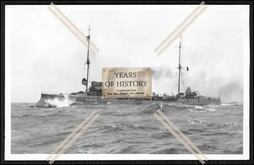 Foto SMS S.M.S. Medusa 1900 Kleiner Kreuzer schwere See der Kaiserlichen Marine