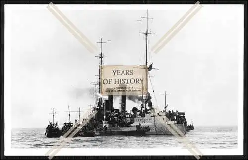 Foto SMS S.M.S. Arcona 1902 Kleiner Kreuzer mit Boote der Kaiserlichen Marine