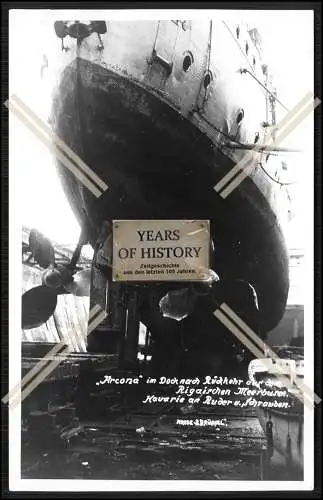Foto SMS S.M.S. Arcona 1902 Kleiner Kreuzer im Dock der Kaiserlichen Marine