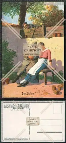 AK 1. WK Der Spion Soldat mit Frau auf Bank Immer Fachmann Nr. 5