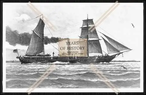 Foto SMS S.M.S. Schiff ? 1850-1870 preußische Kaiserliche Marine